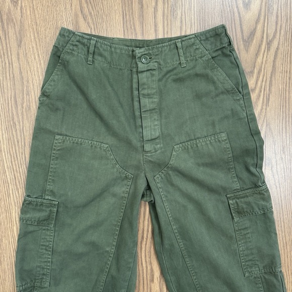 Universal Thread Pants Womens 4 Green Barrel Horseshoe Crop Cargo Cotton Twill - Picture 3 of 12